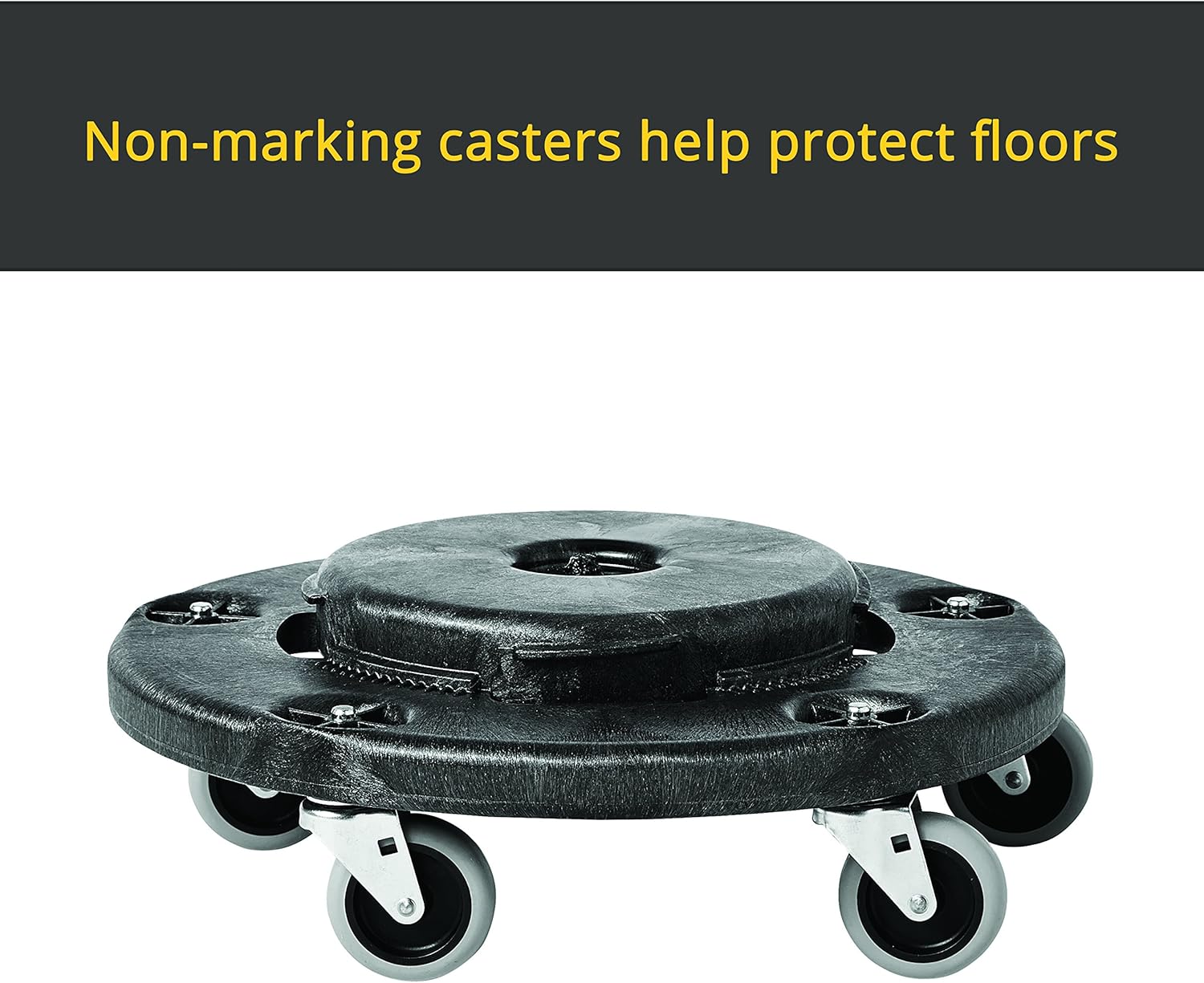Rubbermaid Commercial Products FG264000BLA BRUTE Dolly, 18-1/4 x 6-3/5 in, Black: Industrial & Scientific