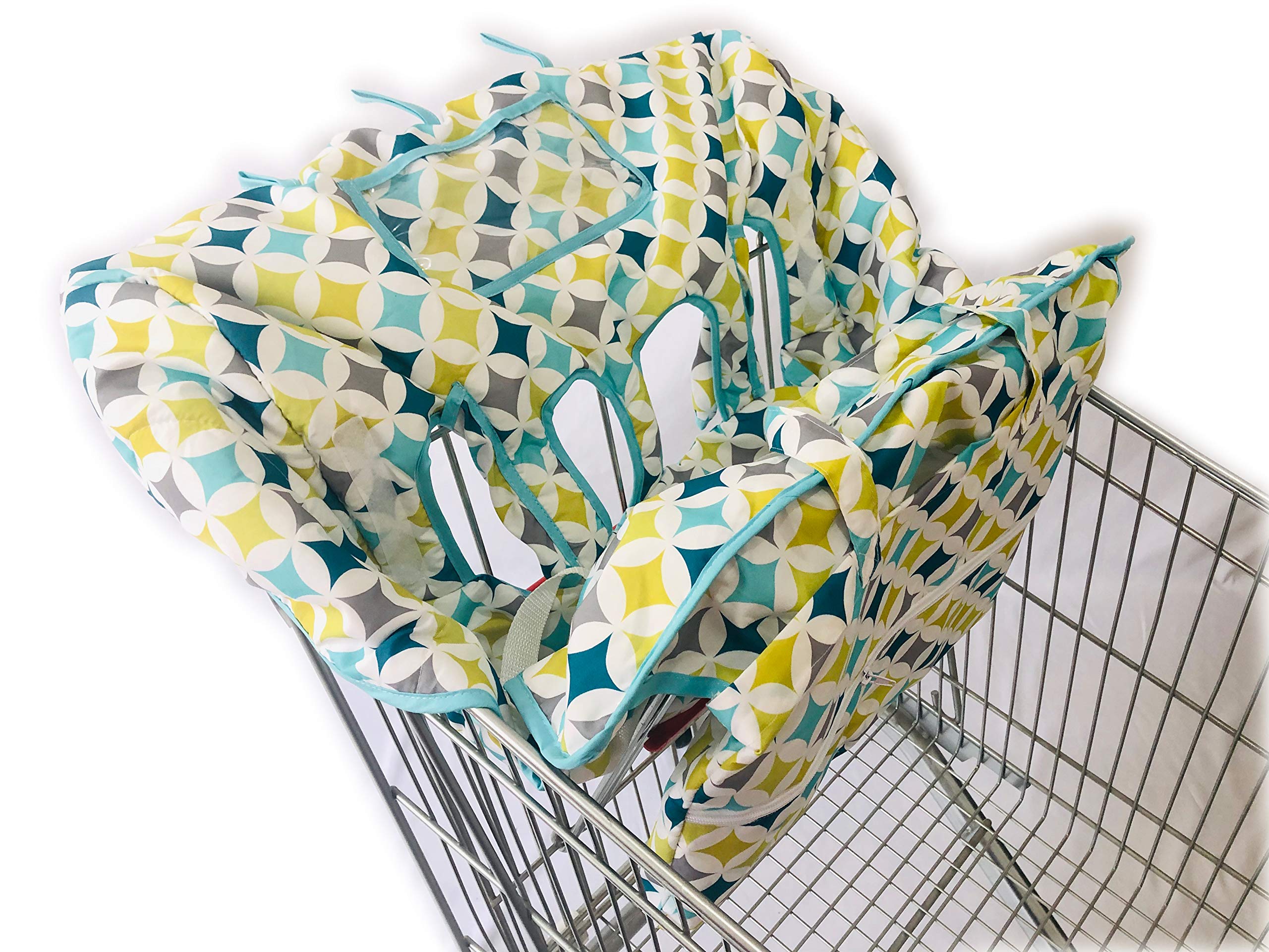 4 or 2 Leg Holes X-Large Size with Elastric Cushion for Twin Double Shopping Cart Cover for Baby Siblings