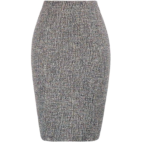 Amazon.com: Hobemty Women's Knee Length Skirt Elegant Tweed
