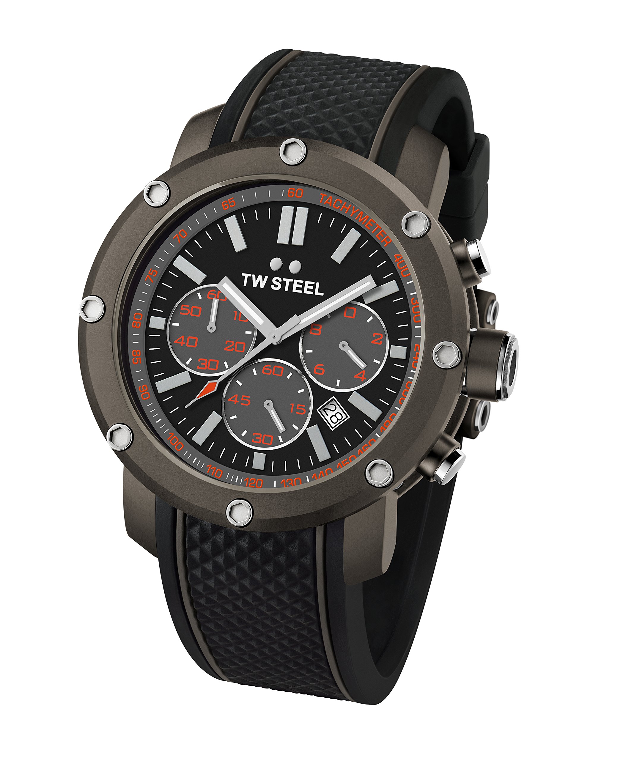 TW Steel Men's TS4 Titanium Watch with Black Silicone Band