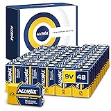 Allmax 9V Maximum Power Alkaline Batteries (48 Count Bulk Pack) – Ultra Long-Lasting 9V Battery, 7-Year Shelf Life, Leak-Proo