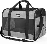 pecute Pet Carrier Bag Large Cat Carrier Handbag Gray 44x33x32.5 cm