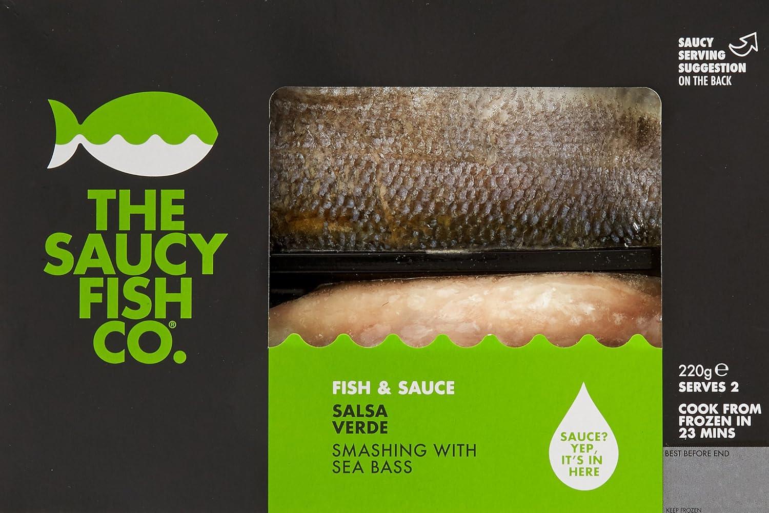 The Saucy Fish Company, Seabass, Salsa Verde, 220 g (Frozen) Amazon.co