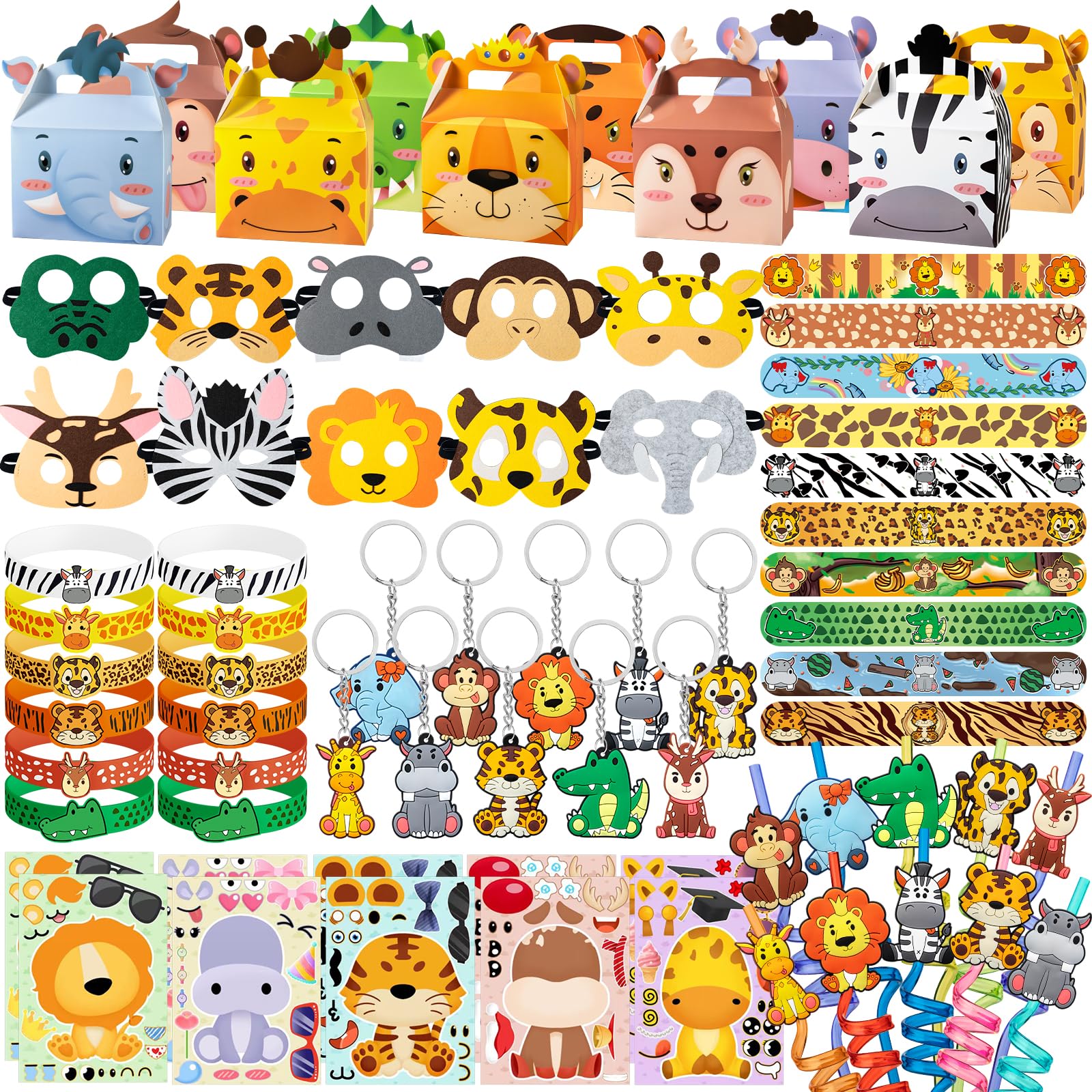 Jungle Safari Party Favors Set Wild Animals Set for Kids Birthday Gifts, Wild Theme Party favors for Kids Birthday Party Baby Shower Goodie Bag Fillers Jungle Safari Party Supplies (Animal)