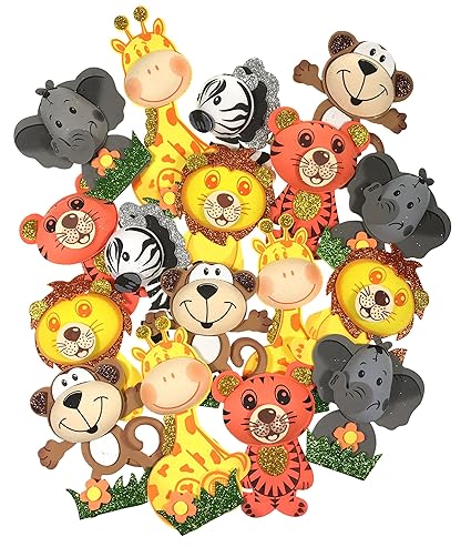 Amazon Com Avellim 18 Small Safari Jungle Zoo Animals 4 Tall