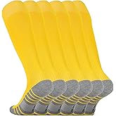 Youth Soccer Socks Football Softball Baseball Cushioned Sports Compression Knee High Socks For Boys/Girls/Women