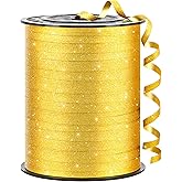 500 Yards Glitter Gold Curling Ribbon-Balloon String-Balloon Ribbon Shiny Roll for Party Decoration, Gift Wrapping, Christmas, Art Crafts