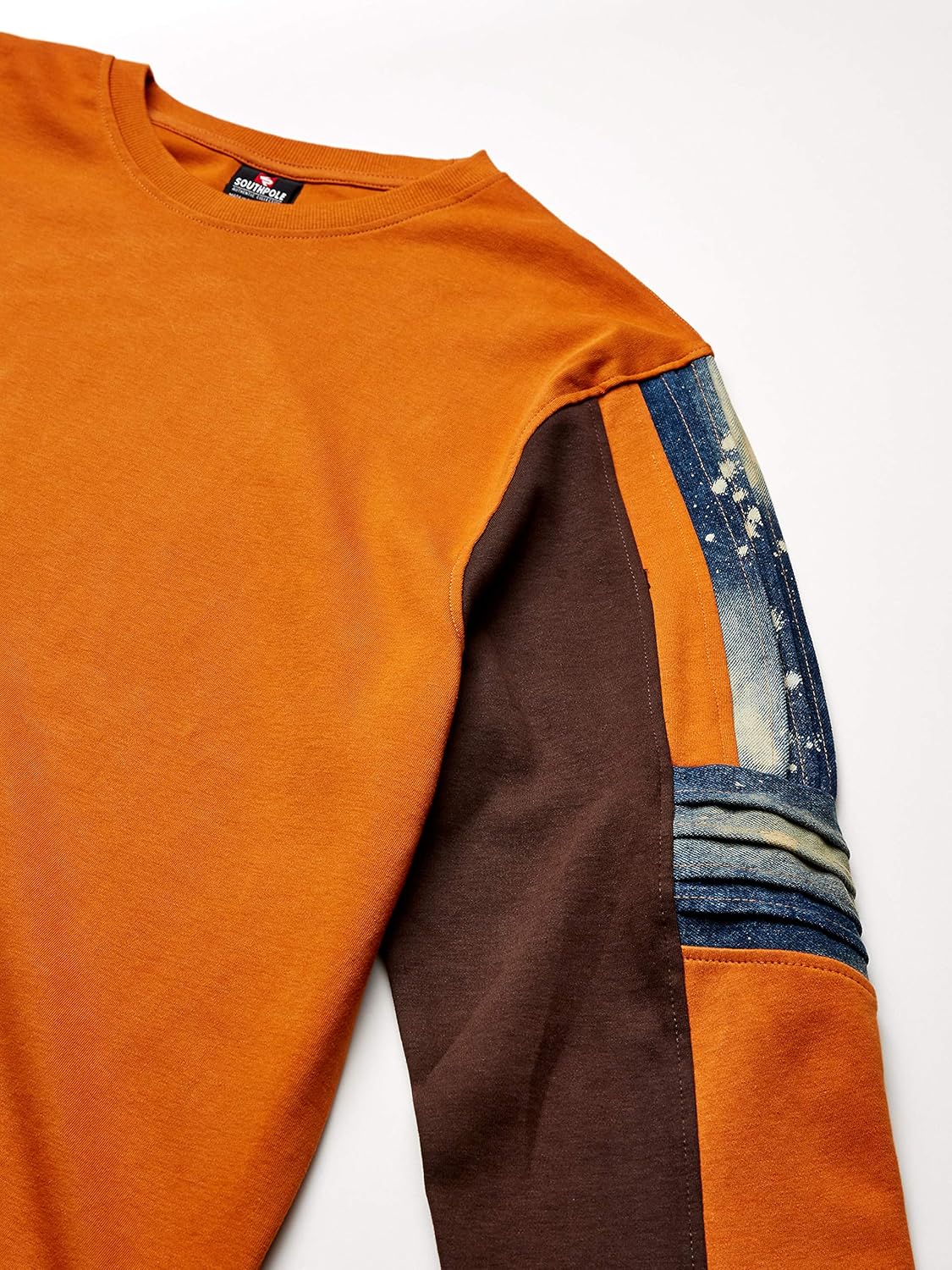 Southpole Men's Denim Fleece Crewneck Sweatshirt: Clothing