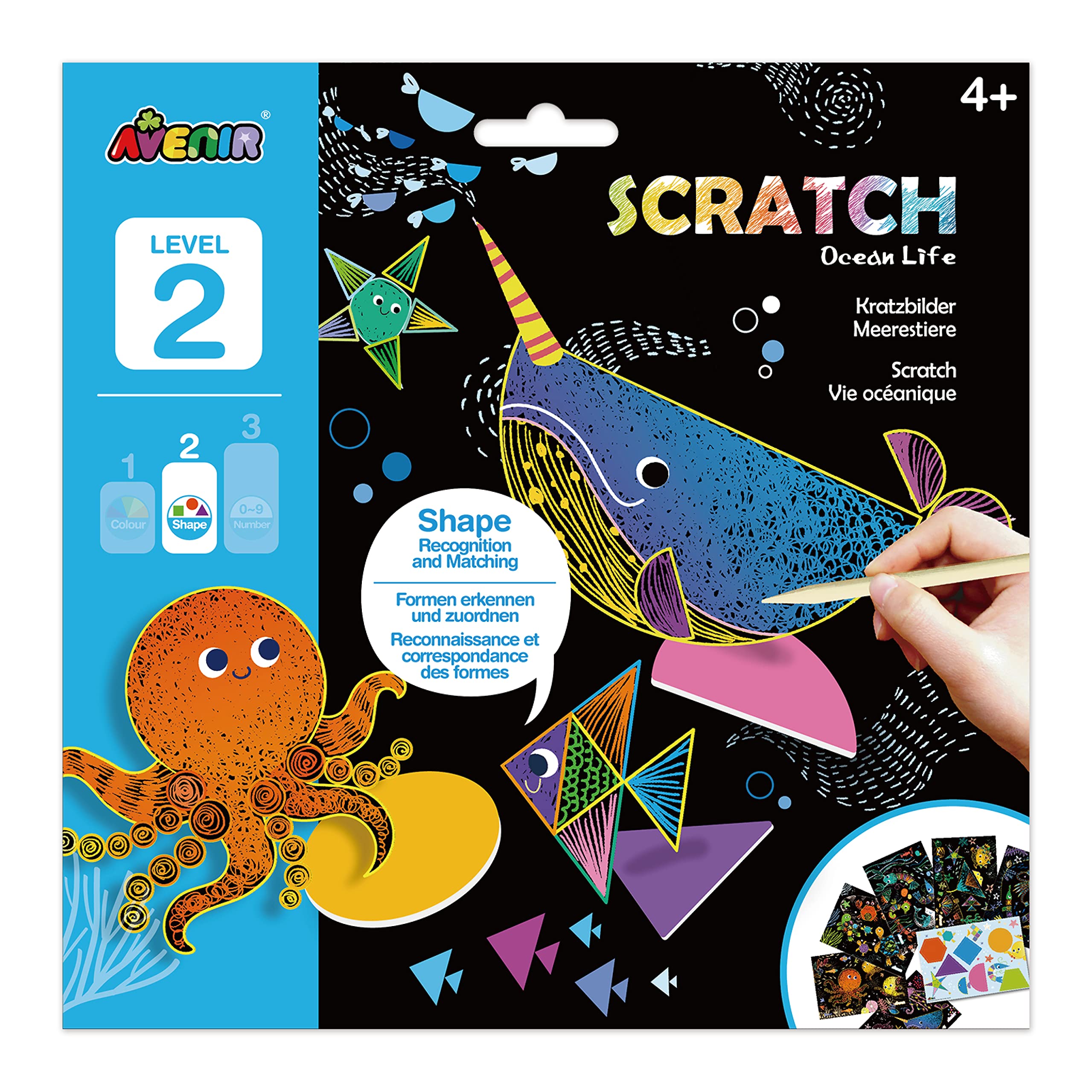 Avenir Scratch Learning | Ocean Life Searches | Letters, Counting and Colour Matching Fun - A Fun DIY Creative Activity | for Kids Ages 5+