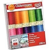 Gutermann Sew-All Colorful Set 100% Polyester Thread Set 10 x 100m Reels