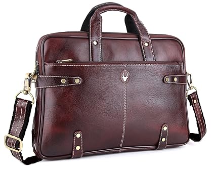WildHorn 100% Genuine Leather Brown Laptop Messenger Bag