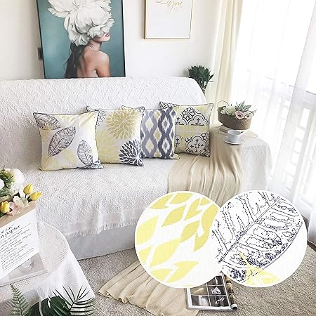 Alimama 4 Pcs Color Coordinated Geometric Ikat Pattern Throw