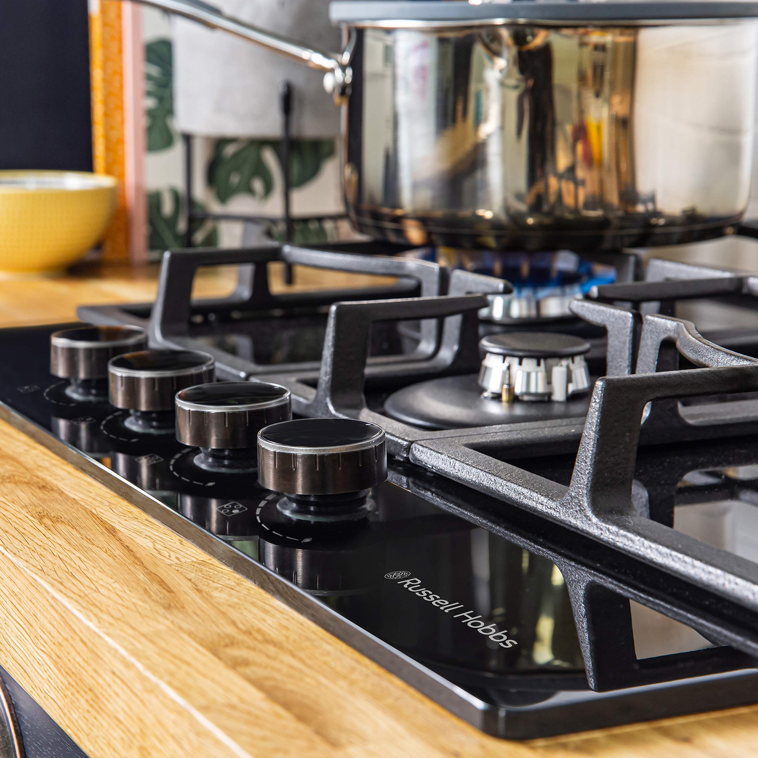 Russell Hobbs RH60GH403B 4 Burner Gas Hob Black Hobs Large Appliances