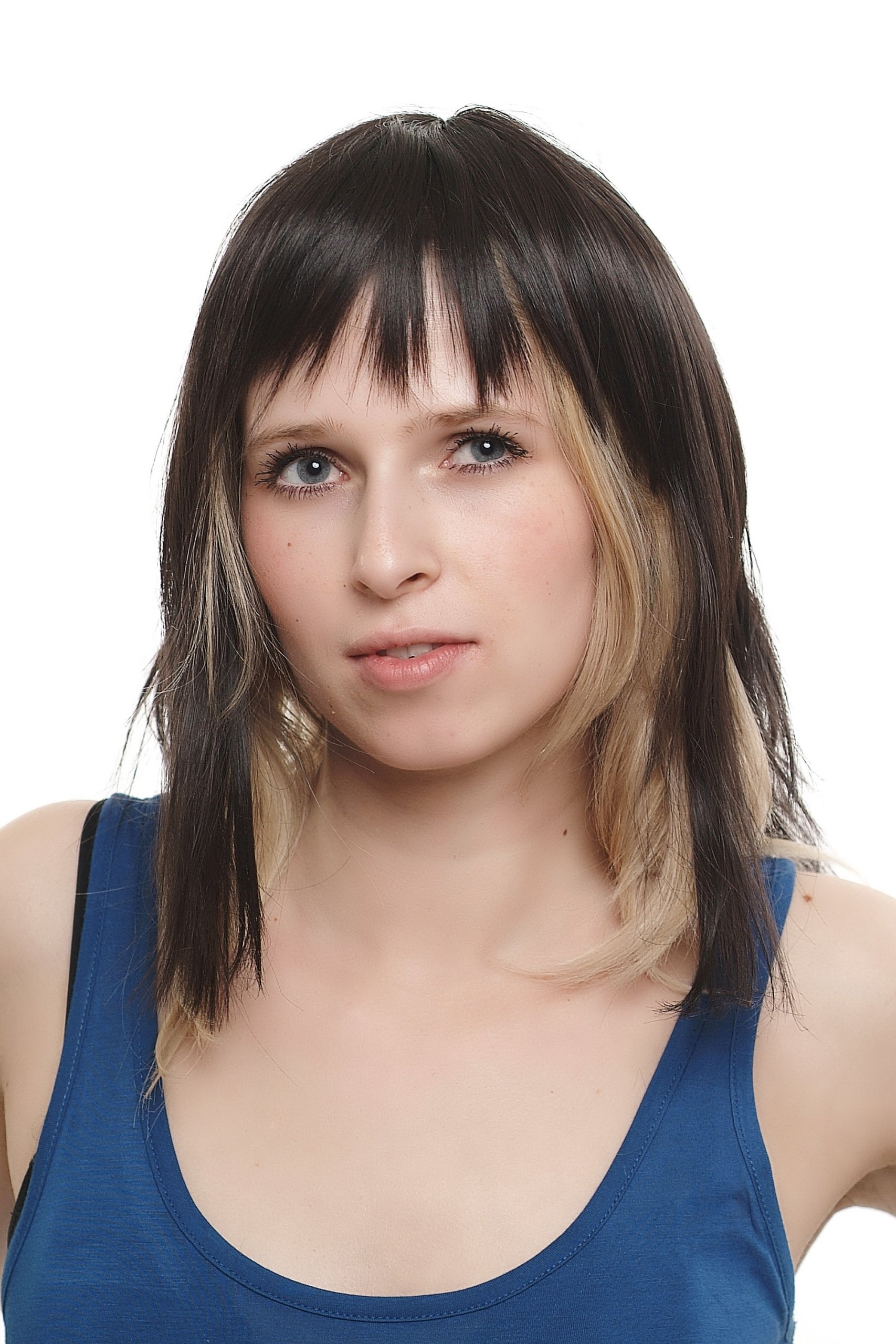 WIG ME UP H9302-2 Hairpiece Toupee extension long straight fringe clip-in medium black blackbrown 12 inch