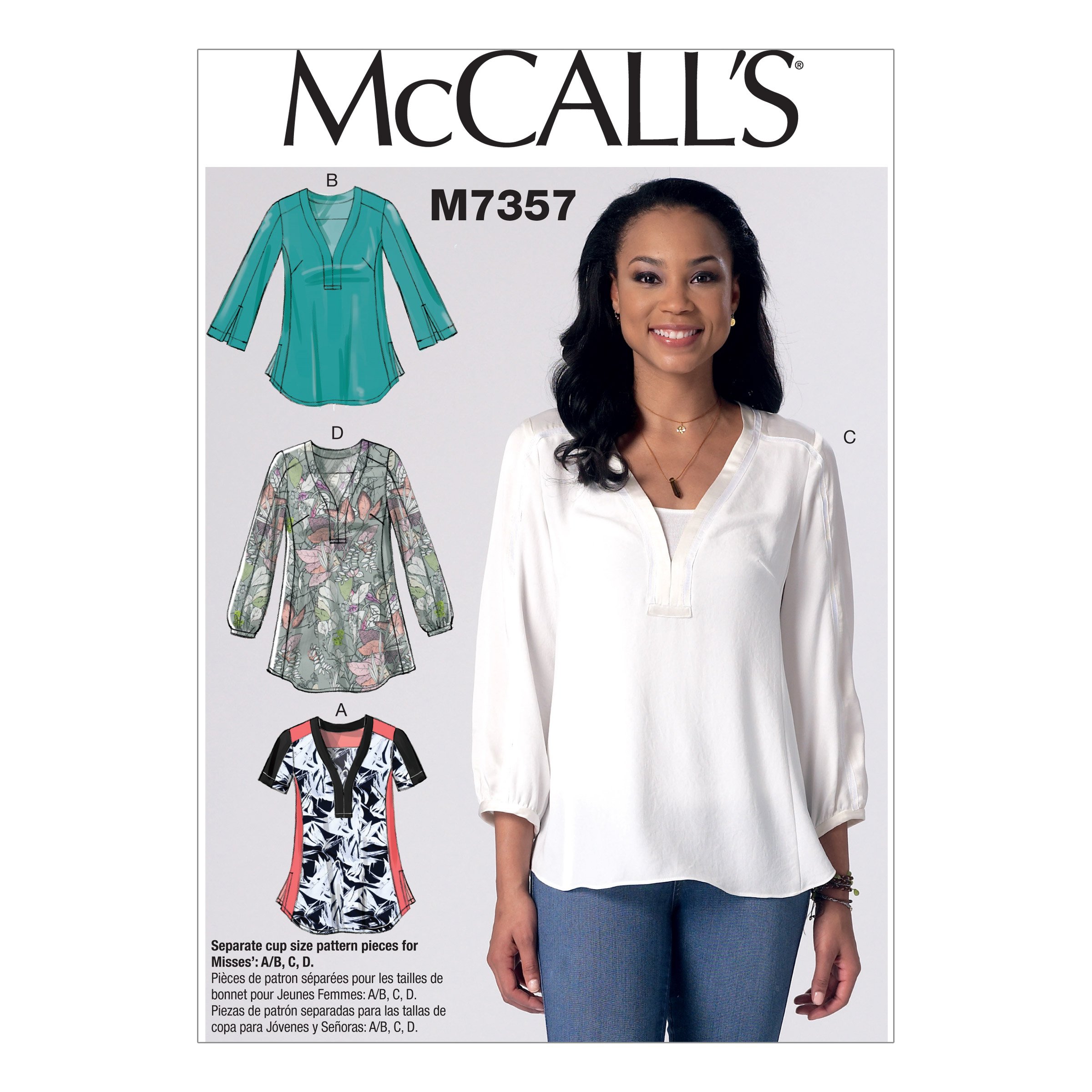 Mccall's Patterns 7357E5 Misses Tops, Size 14-22