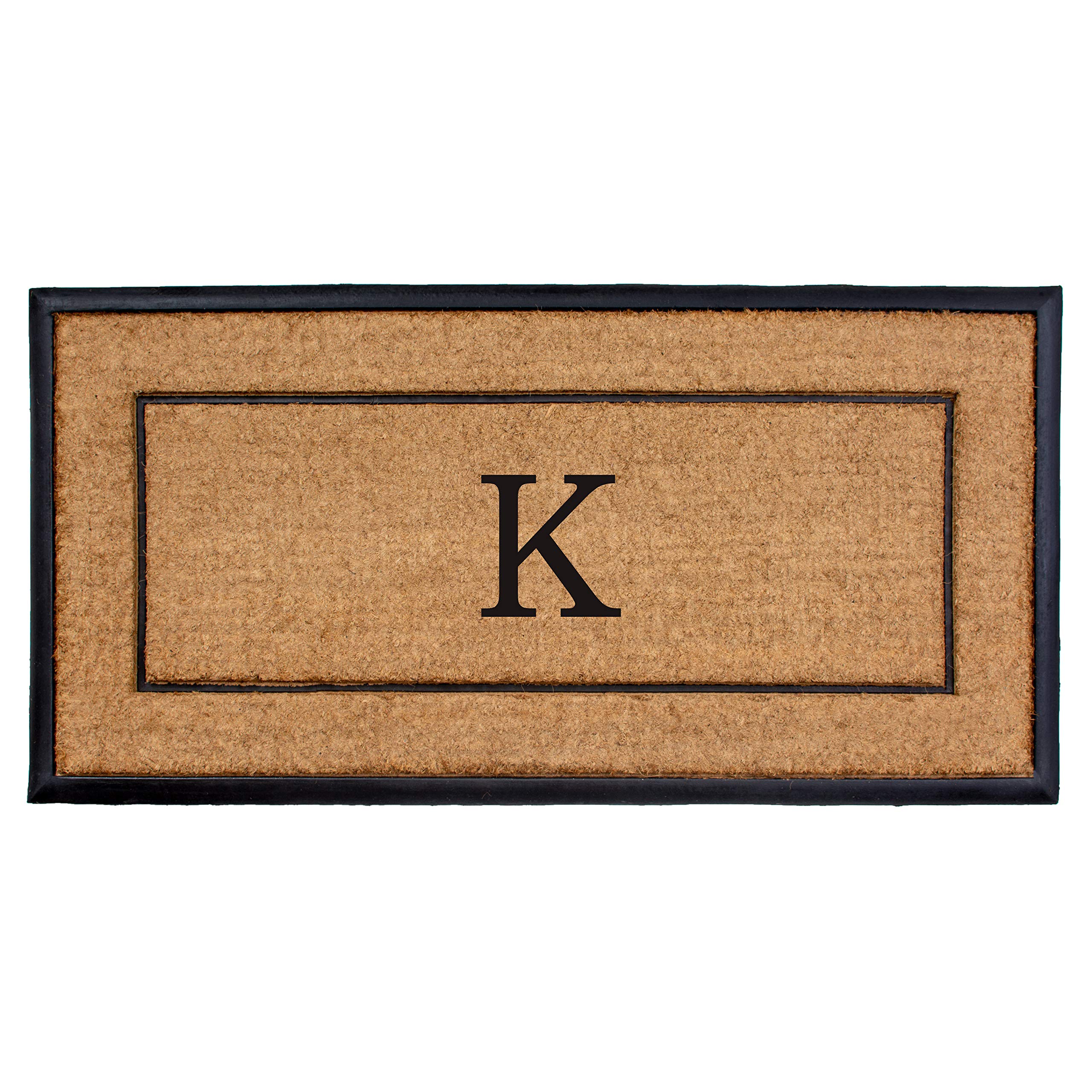 Calloway Mills AZ101632448K Maxen Monogram Doormat, 24″ x 48″, Natural/Black, Letter K