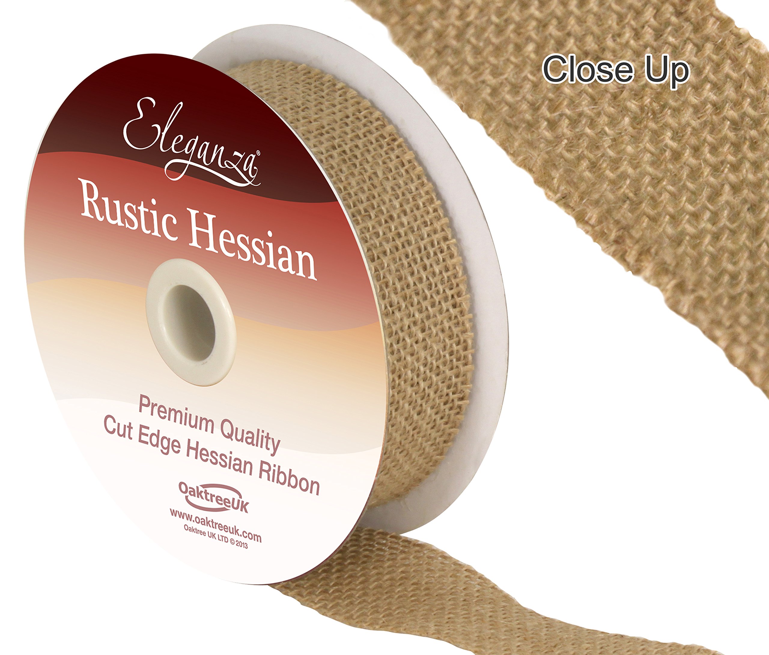 Eleganza Rustic Hessian Cut Edge, Cotton, Natural, 13 x 13 x 3 cm