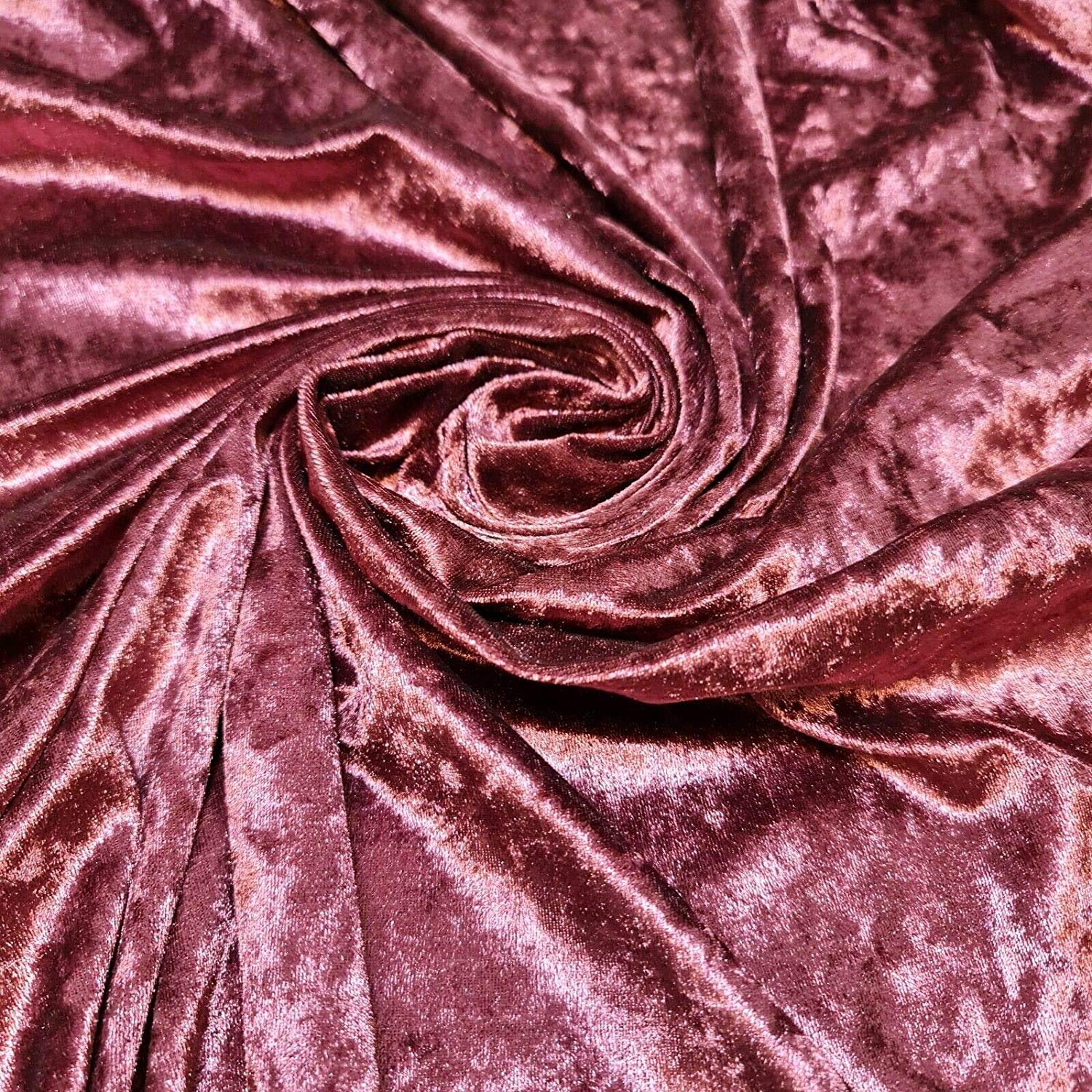 SH Plain Velvet Fabric Premium Crushed Stretch 60" (Mauve, 1.5 Meter)
