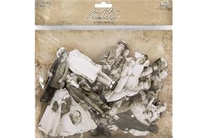 TIM HOLTZ IDEA-OLOGY Tim Holtz, Advantus Baseboard Dolls Chipboard Figures, black and white