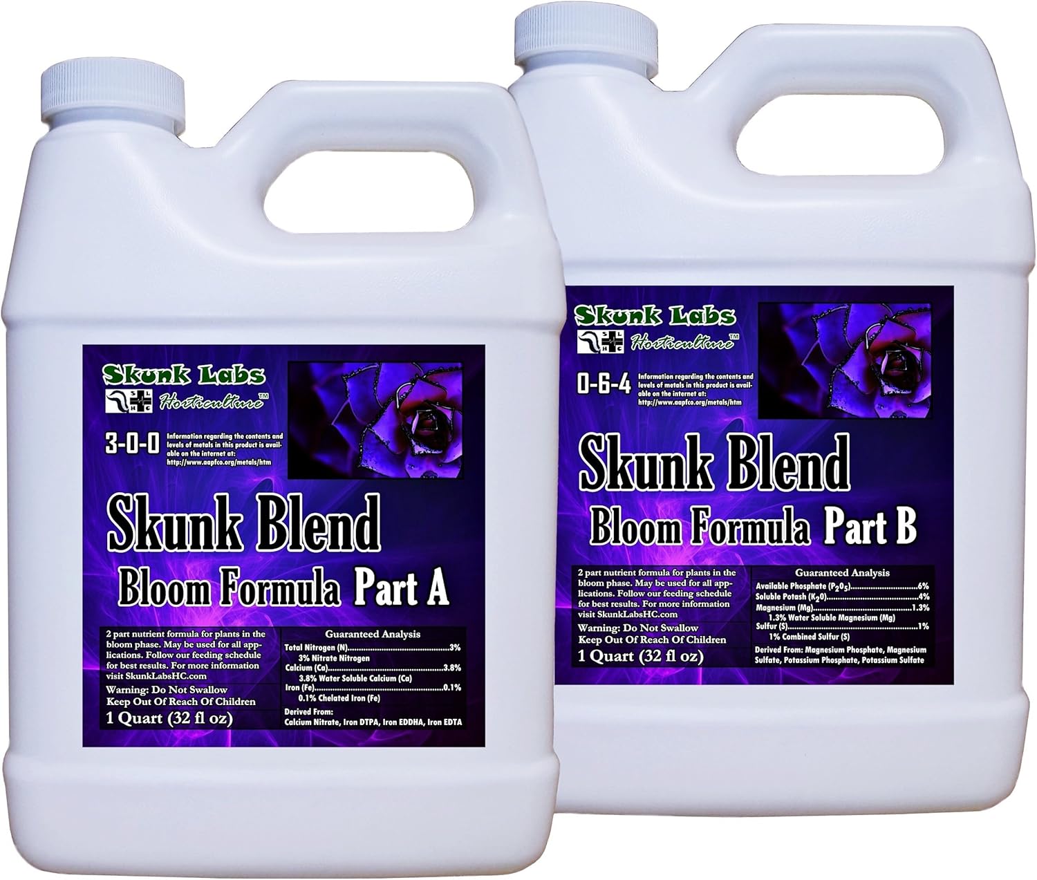 Skunk Labs Skunk Blend Bloom A & B (1 Quart Each) Nutrients For