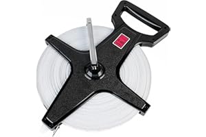 Champion Sports Open Reel Measure Tape with Metal Spike, Hand Crank - Open Tape Measure for Track and Field, Long Jump - Dura