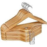 Utopia Home Premium Wooden Hangers - Pack of 20-360-Degree Rotatable Hook - Durable & Slim - Shoulder Grooves - Non-Slip Ligh