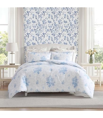 Amazon.com: Laura Ashley - Twin Duvet Cover Set, Reversible Cotton