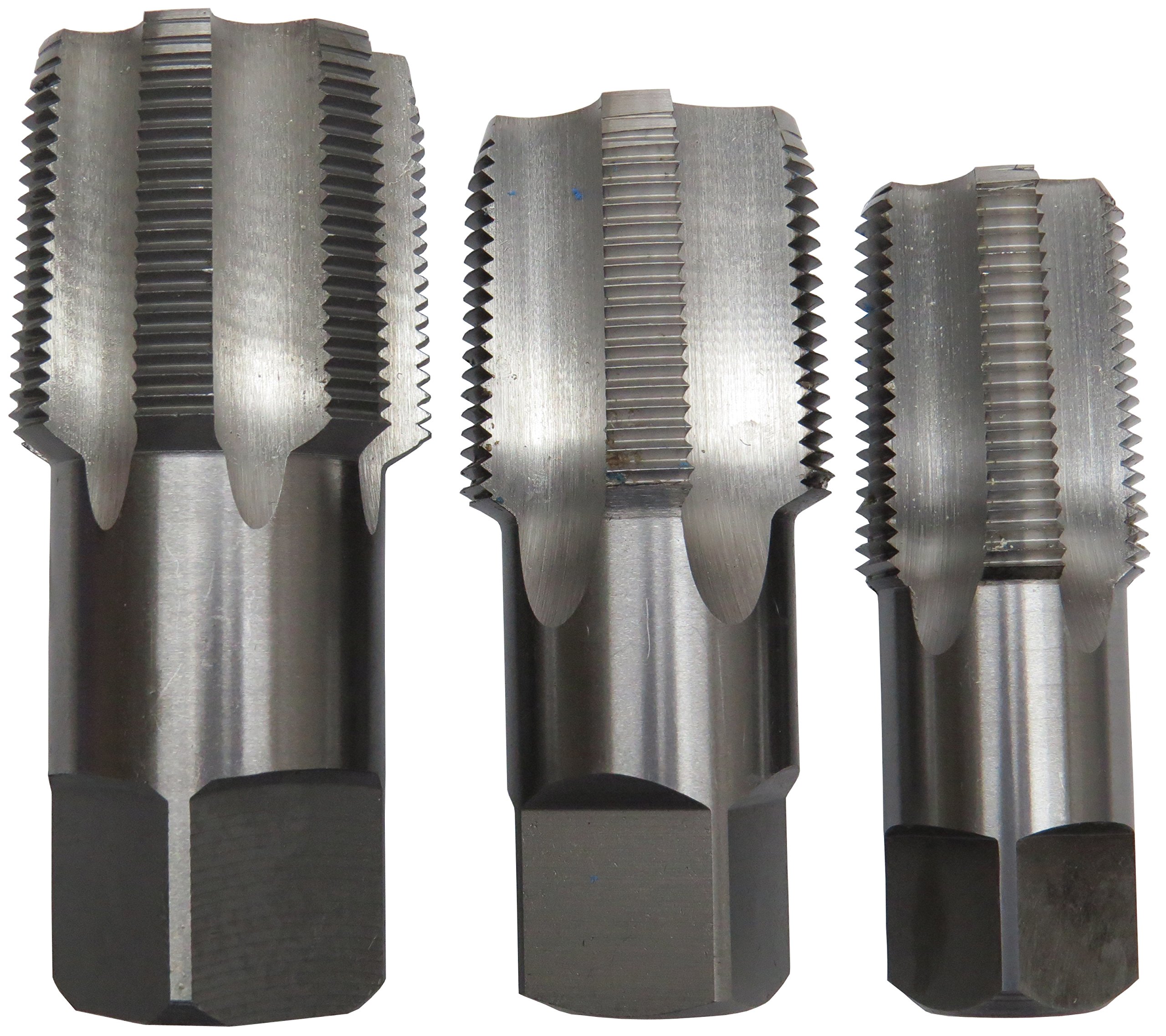 Drill America - POUCSNPT3 3 Piece NPT Pipe Tap Set (1", 1-1/4" and 1-1/2"), Plastic Pouch Case, POU Series
