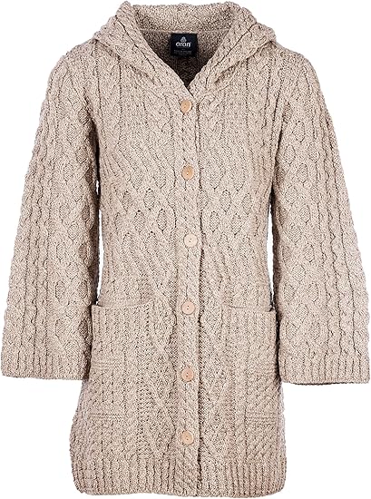 wool cardigan with hood