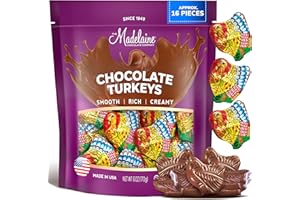 THE MADELAINE CHOCOLATE COMPANY Madelaine Milk Chocolate Turkey Candy – Individually Foil-Wrapped Thanksgiving Chocolates – Festive Fall Holiday Treats – 6 oz Bag (Approx. 16 Pieces)