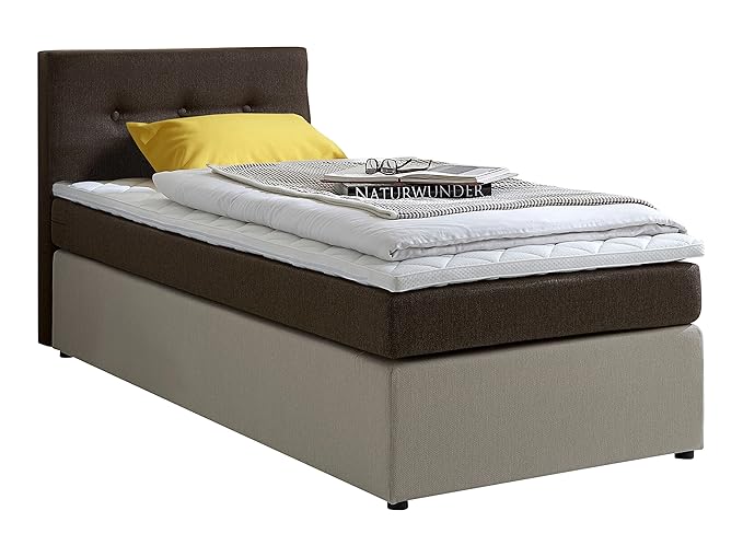 Atlantic Home Collection RUDI Boxspringbett Stoff, Liegefläche 90 x 200 cm, braun