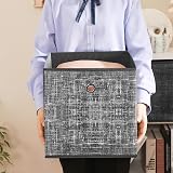 SONGMICS Storage Boxes Set of 6 30 cm Cube Fabric with Handles Heathered Black view 4