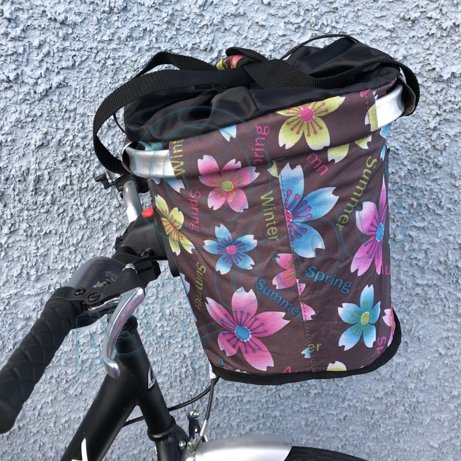 ASC Quick Release Bicycle Folding Basket Shopping Bag Flowers Seasons