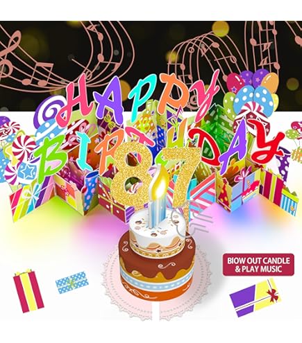 3D Musical 86TH Birthday PopUp Card,86TH Birthday Gifts with