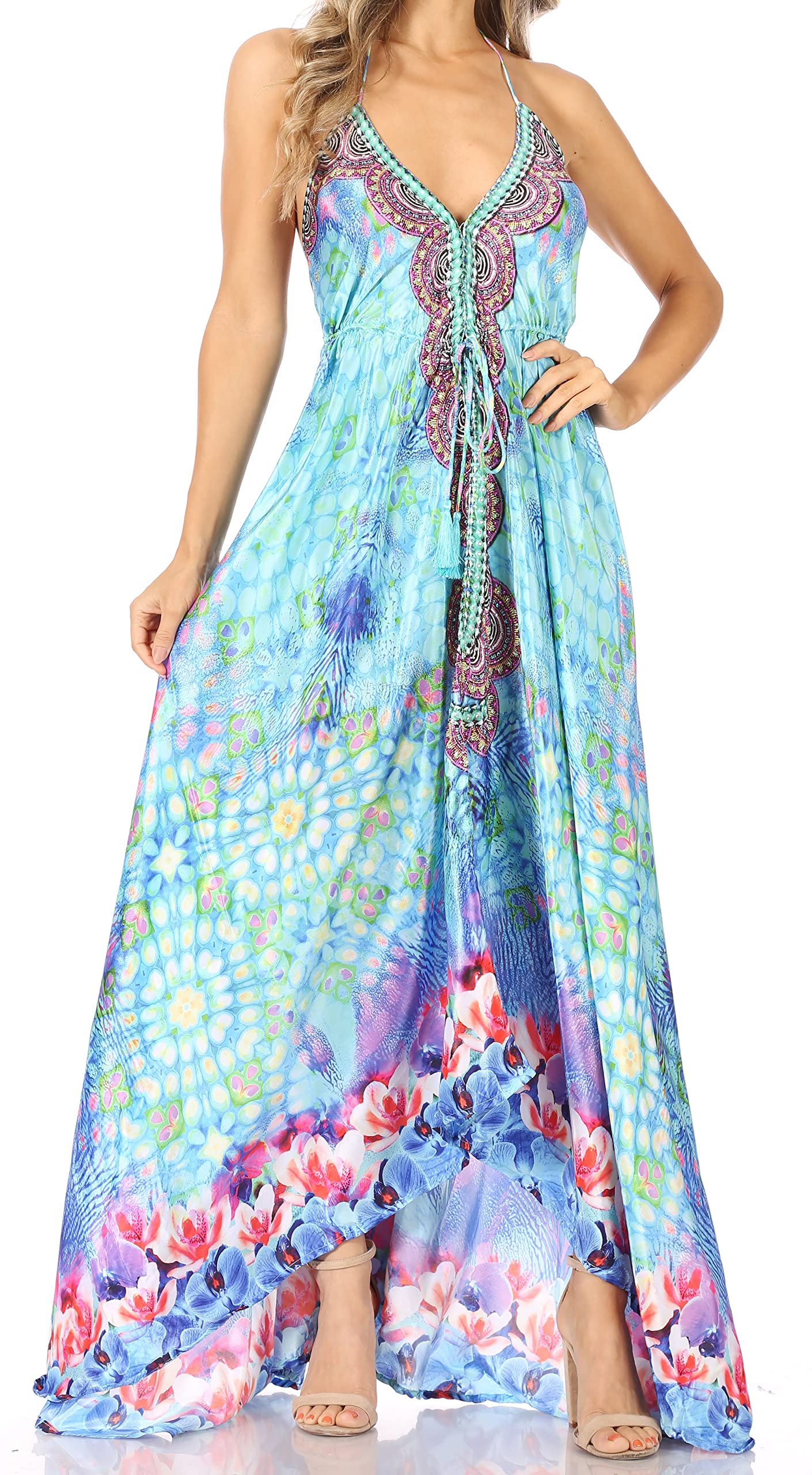 Sakkas 1817 - Lizi Womens Maxi High-Low Halter