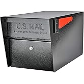 Mail Boss Mail Manager Modern Locking Post Mount Mailbox, USPS Approved | Patented anti-pry lock, accepts small packages, compact galvanized steel curbside design, weather and vandal-resistant.