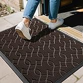 Yimobra Outdoor Mats for Front Door 29.5x17, All-Season Waterproof Doormat Outdoor Entrance, Heavy Duty Non-Slip Outside Door Mat for Garage Patio Proch Entryway Indoor, Coffee