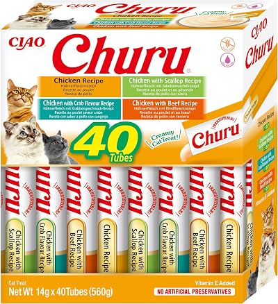 INABA Churu Cat Treat Chicken Variety Box 40 x 14g Soft & Creamy Purée