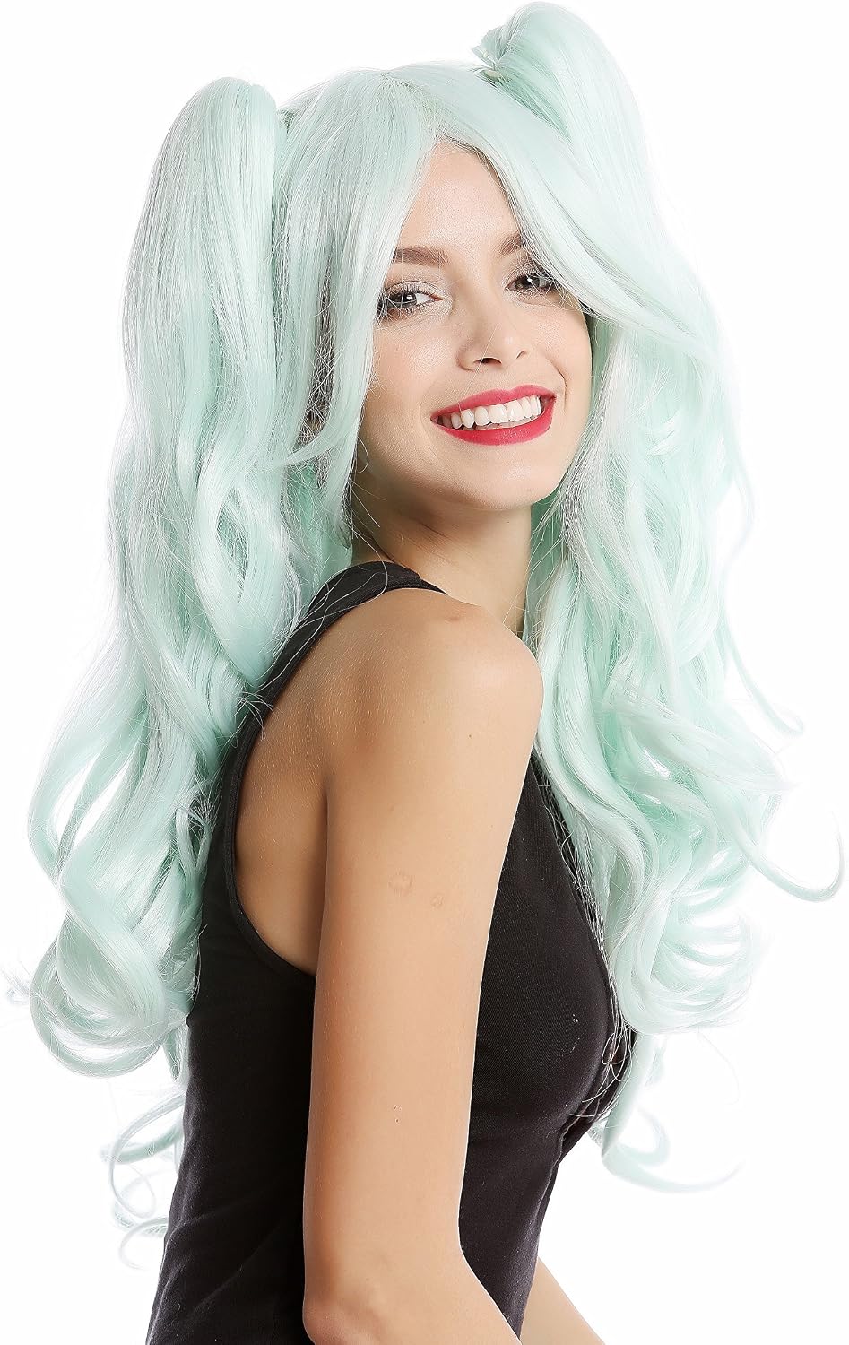 WIG ME UP - YZF-4379-TF2317 Lady Quality Cosplay Wig 2 removable pigtails ponytails long Gothic Lolita light mint green - Image 5