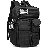 Wotony Tactical Backpack - Military waterproof backpack with multiple pockets and tactical gear for the outdoors (Black, 25L)