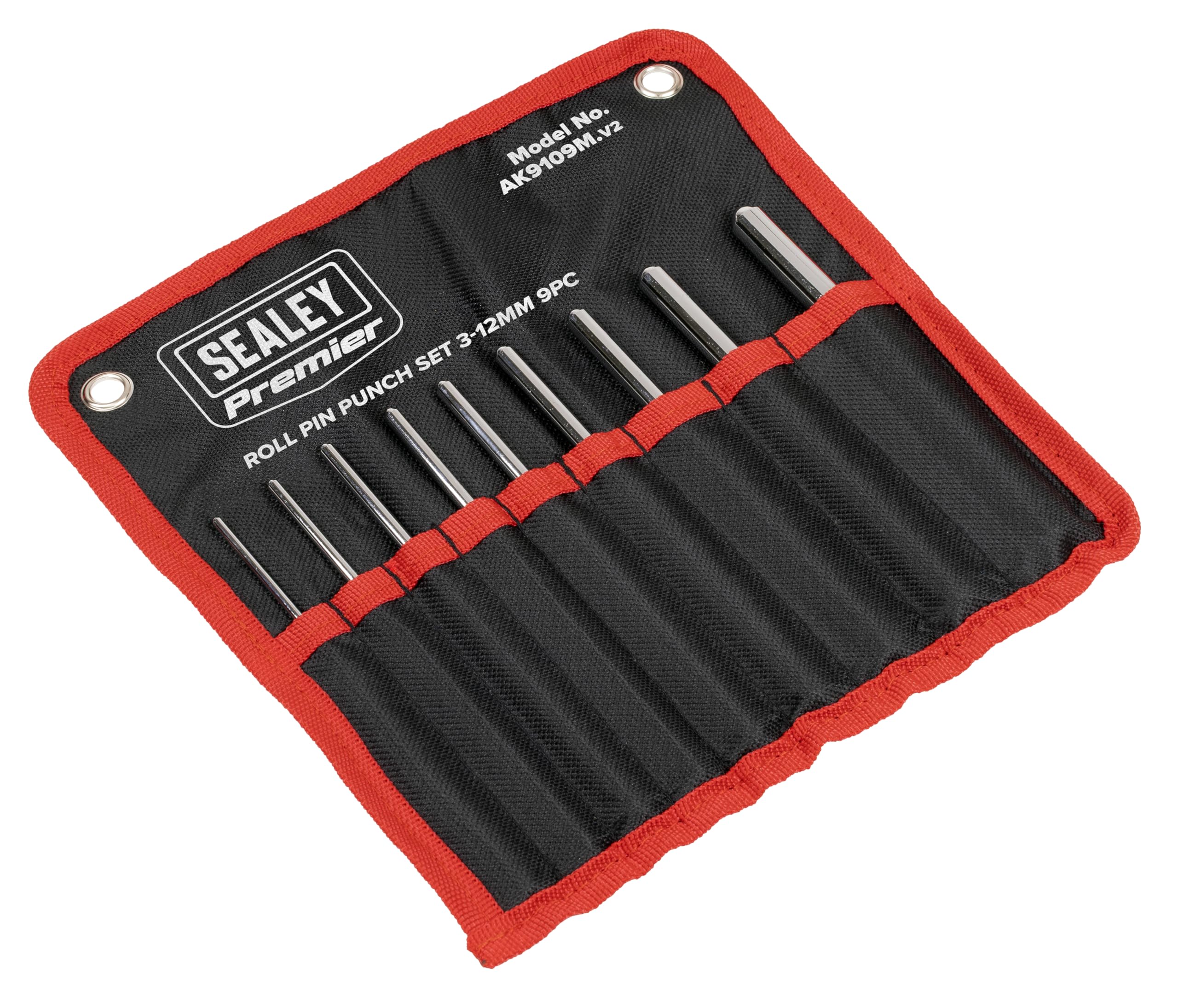 Sealey Ak9109M Roll Pin Punch Set 9Pc 3-12Mm Metric
