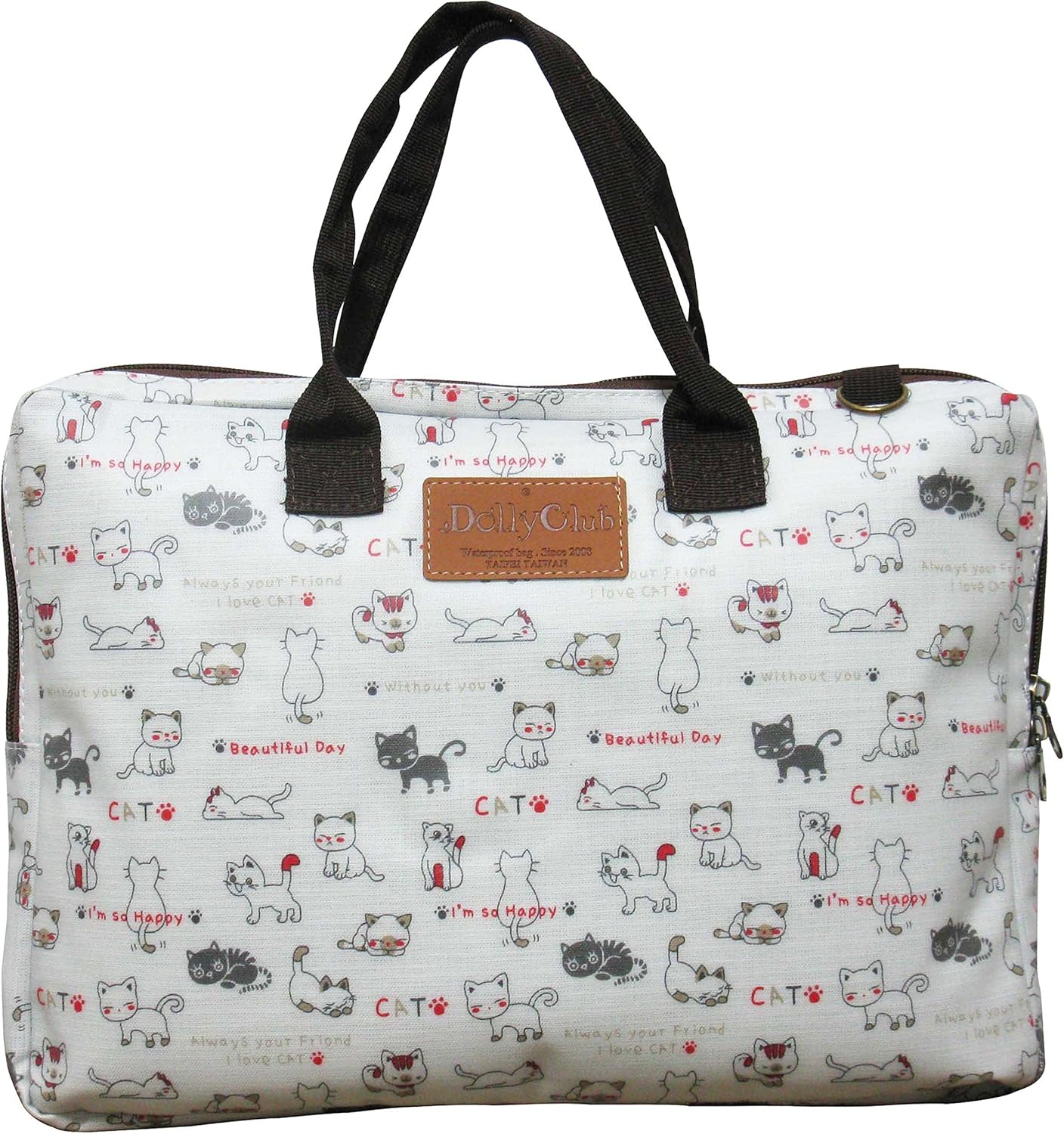 DOLLY CLUB 14" Lazy Cat White Laptop Folder Bag Shoulderbag