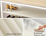 SIMPDIY 3 Tier Shoe Rack Bench White Oak Load 150kg Entryway Hallway view 6