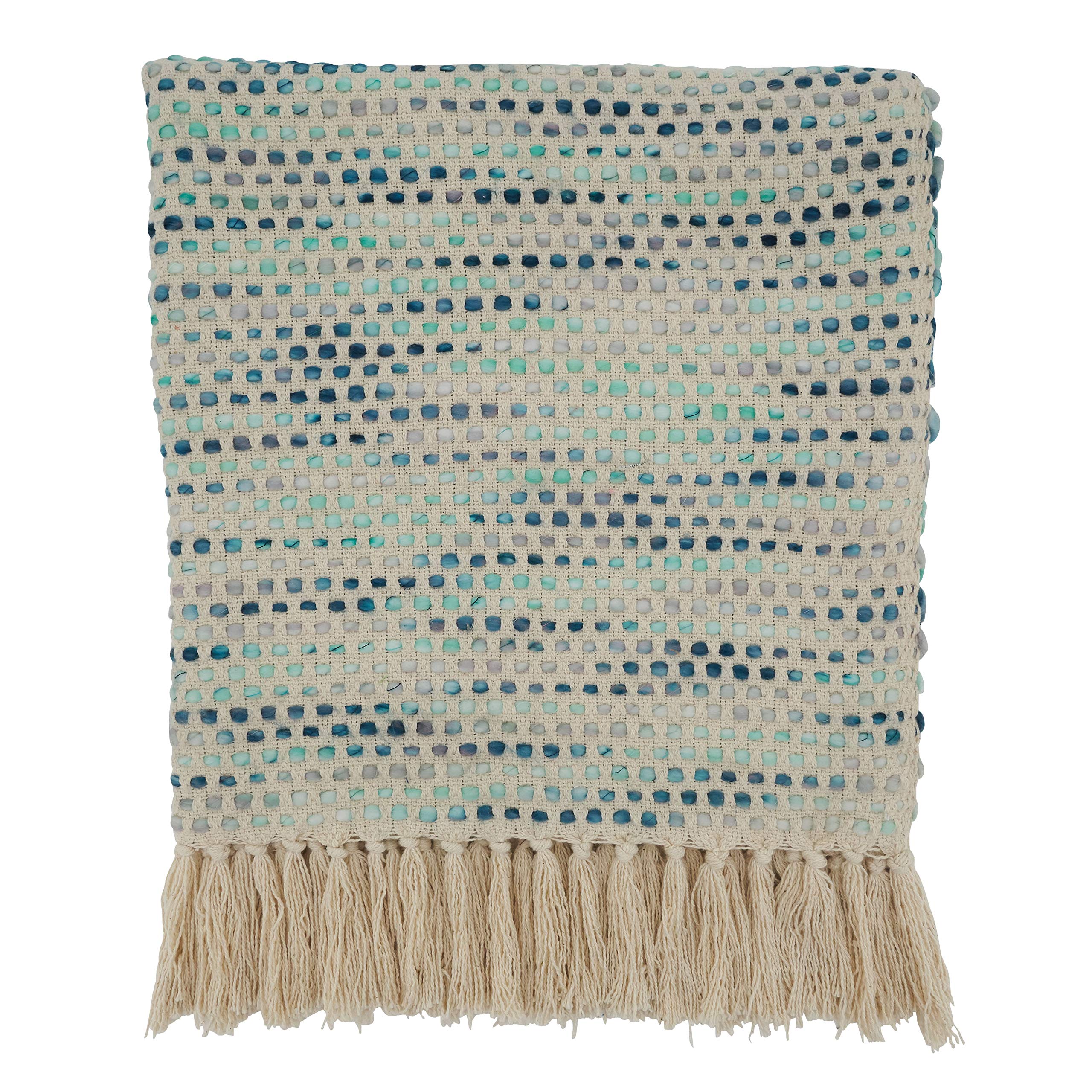 SARO LIFESTYLE Han Collection Confetti Design Throw Blanket, 50" x 60", Blue
