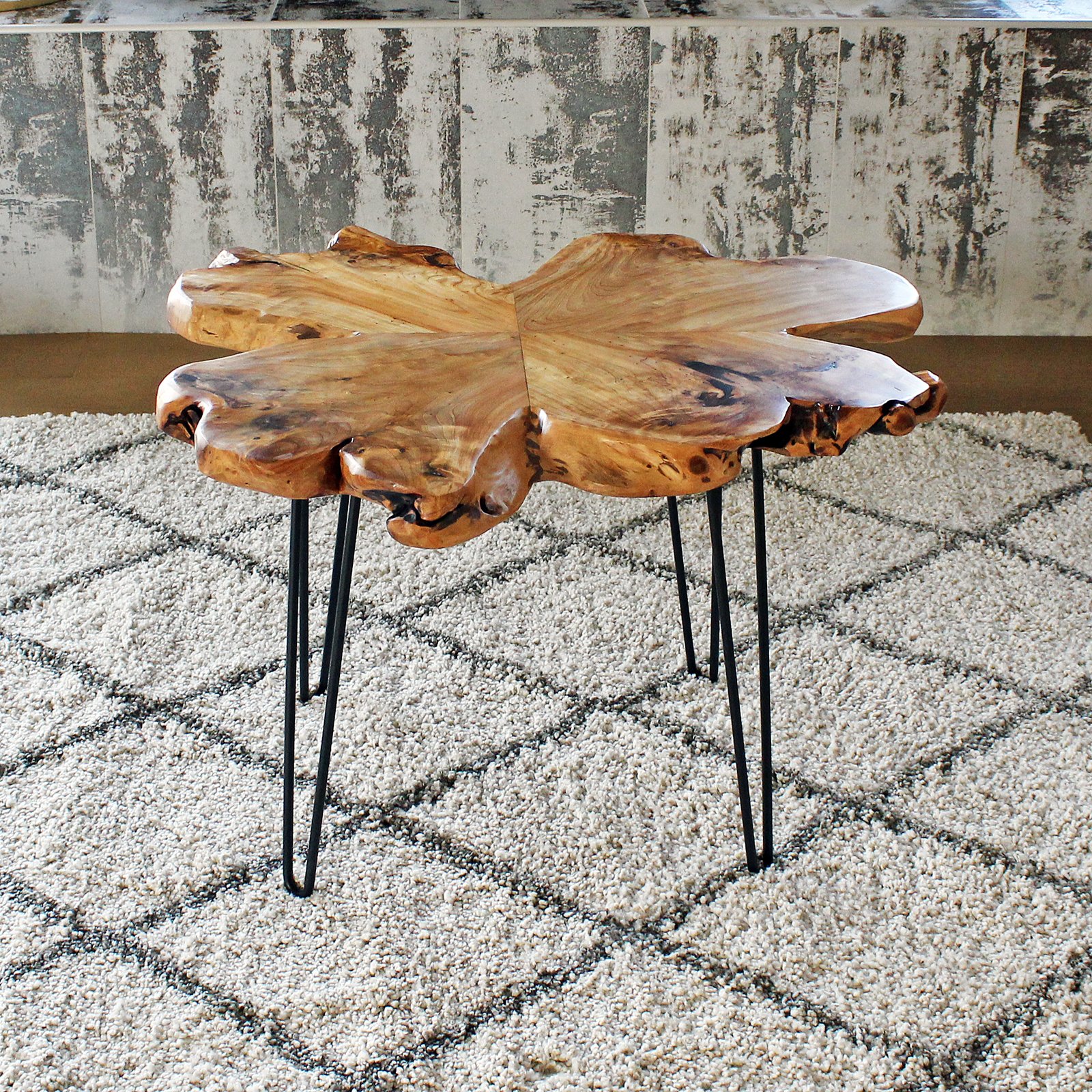 Galleon WELLAND Natural Edge End Table, Wood Side Table, Nightstand