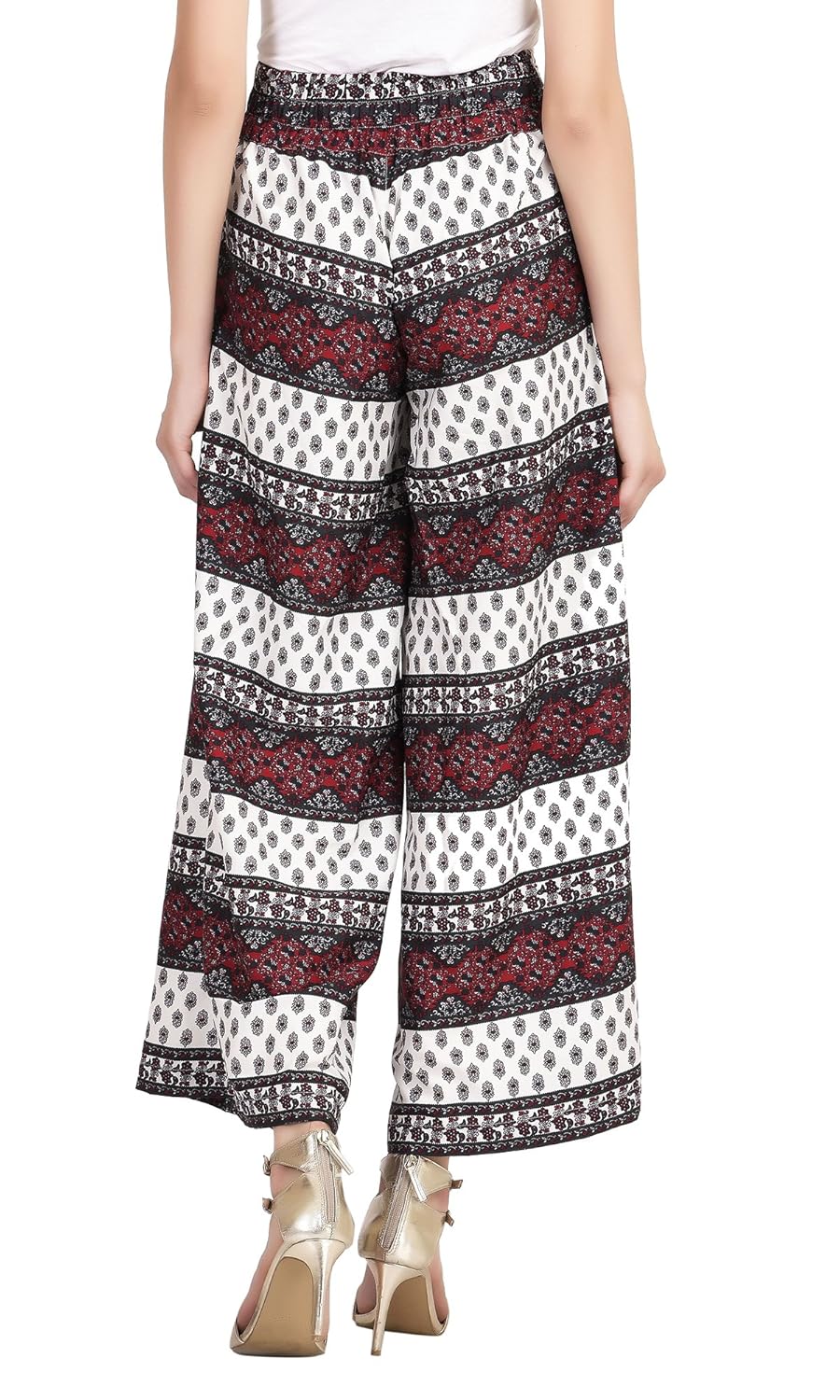 multicoloured printed palazzo