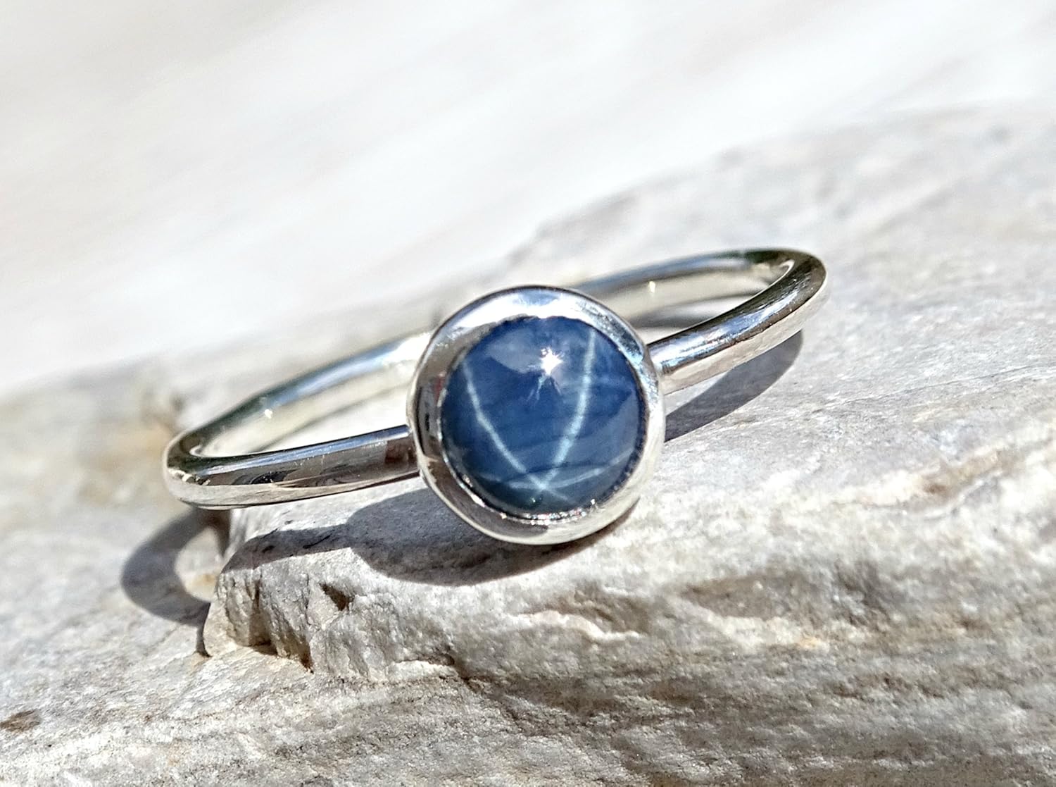 star sapphire engagement ring, delicate sapphire ring