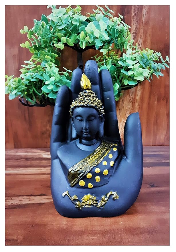 Buy AFTERSTITCH Palm Gautam Buddha Statue for Home Decor Hand Buddha