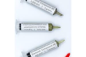 TechDiamondTools Kit of 3 Diamond Lapping Paste Polishing Compound USA Made 400 600 1050 Grit Lapping Compound for Rock Glass Metal Jewelry Resin Marble with 25% of Diamond Powder