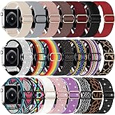 DMIGADIGLO Stretchy Nylon Band Compatible with Apple Watch Band 38mm 40mm 41mm 42mm 44mm 45mm 46mm 49mm Women Men, Adjustable Sport Elastic Replacement Strap for iWatch Series 10 9 8 7 6 5 4 3 2 1 SE